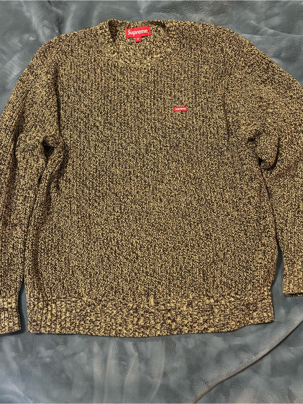Supreme Men's Tan/Brown Marled Crewneck Sweater